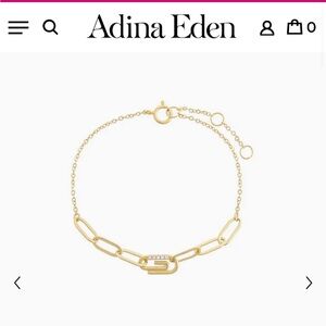 Adina Eden Pave Paperclip Bracelet